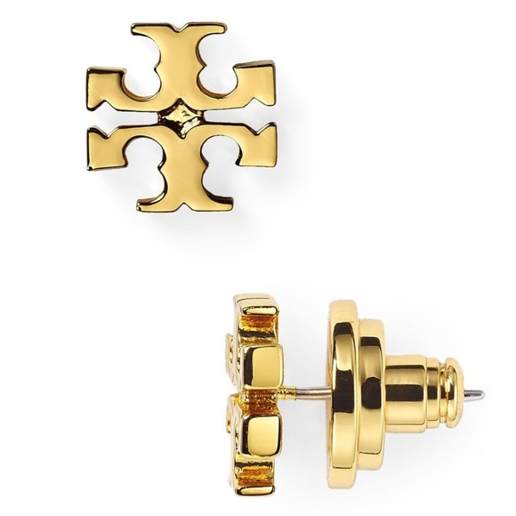 Tory Burch Jewelry - Tory Burch gold logo earrings